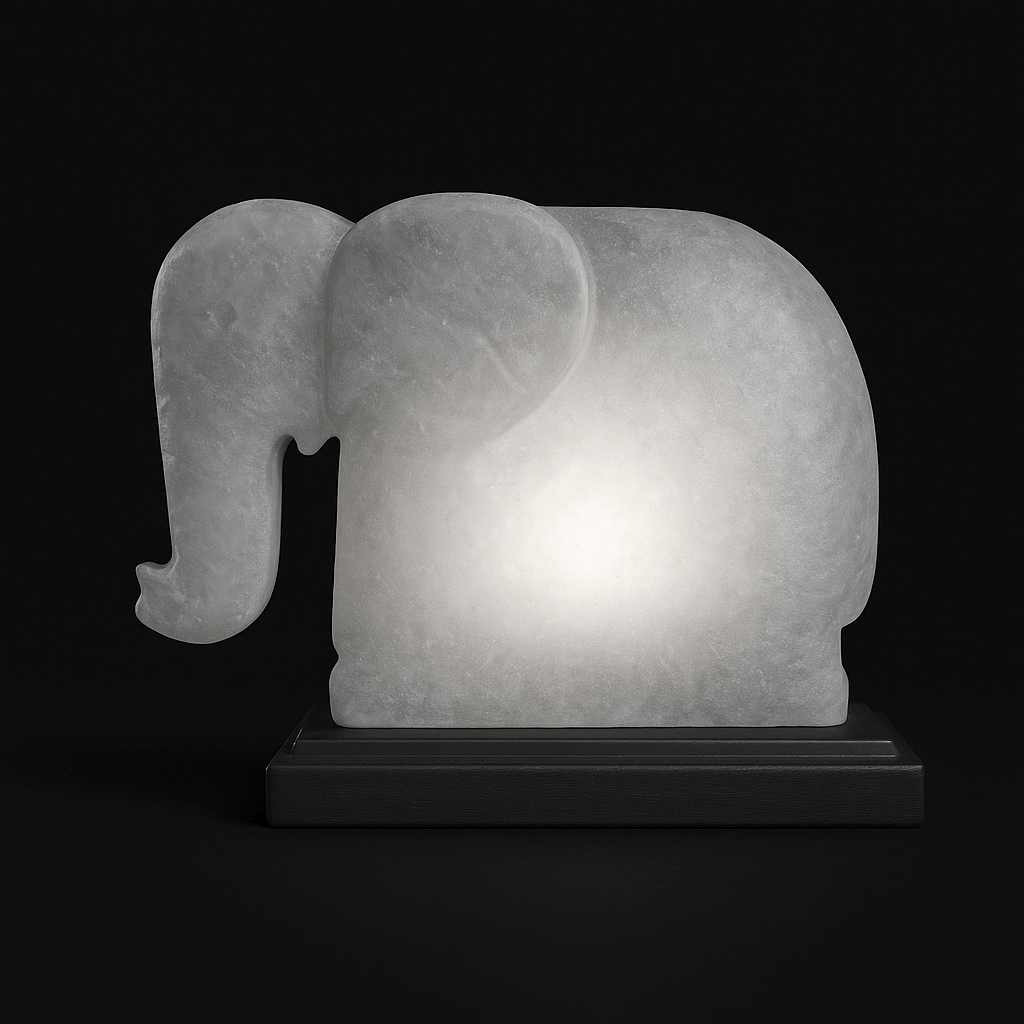 Grey Elephant Salt Lamp