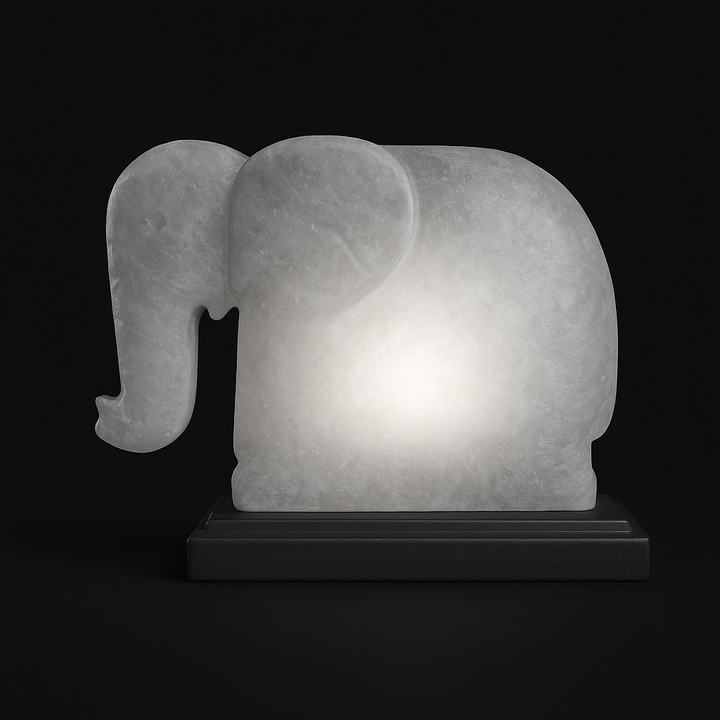 Grey Elephant Salt Lamp