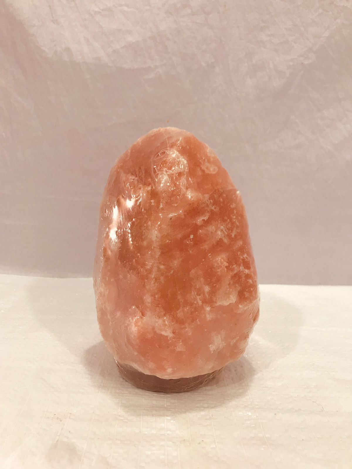 Pink Natural Lamp With Wooden Base, 30-40kg - RocksaltIE