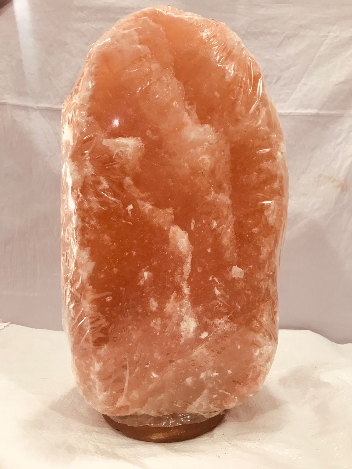 Pink Natural Lamp With Wooden Base, 20-30kg - RocksaltIE