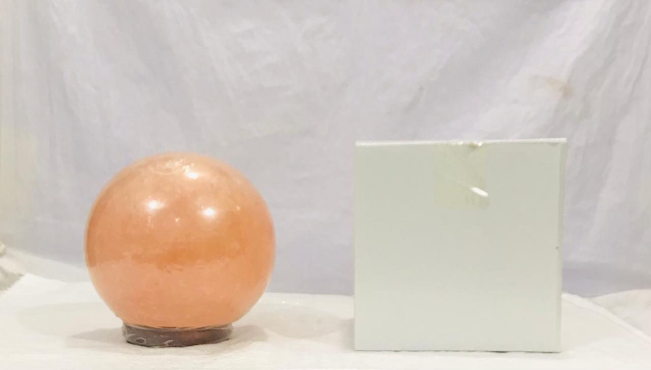 Crafted Salt Lamp Pink Sphere 16 x 16 x16 - RocksaltIE
