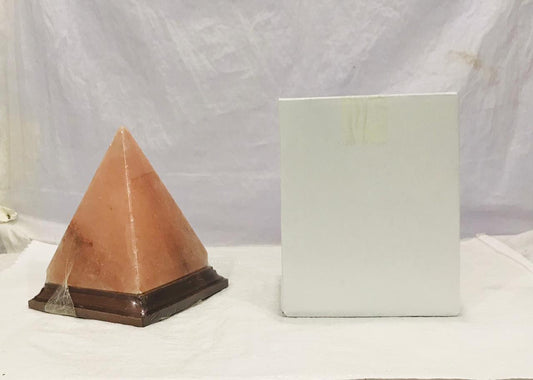 Crafted Salt Lamp Pink Pyramid 12.5 x 12.5 x 15 - RocksaltIE