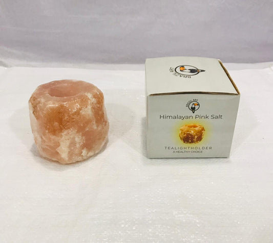 Tealight Pink Candle Holder Natural 1-1.5kg - RocksaltIE